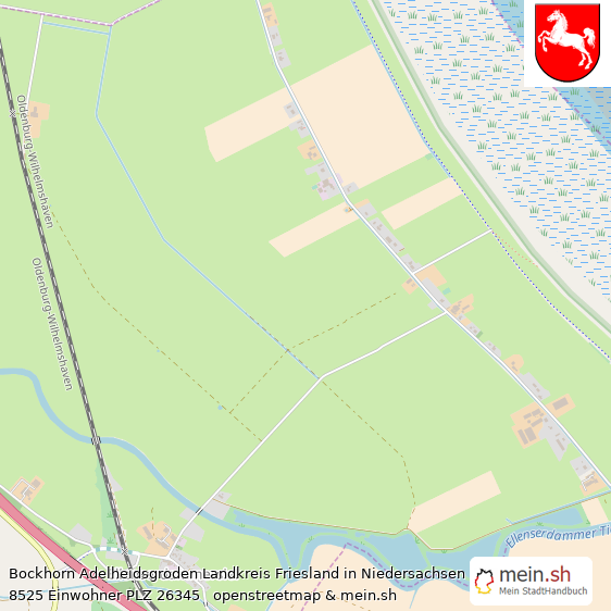 Bockhorn Adelheidsgroden Landkreis Friesland Lageplan © Openstreetmap Contributors Bockhorn Adelheidsgroden Lageplan